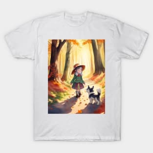 child hanging out with a dog. T-Shirt